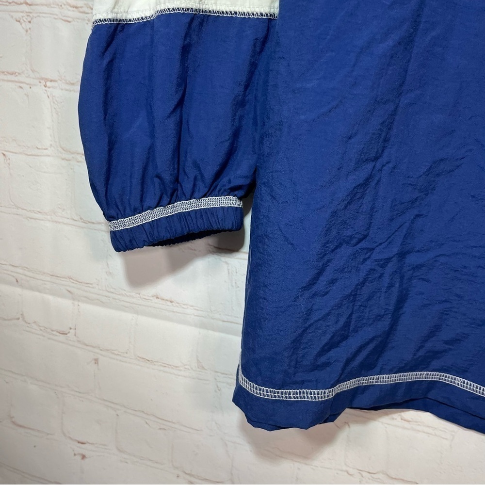 Vintage LA Movers Jacket Womens Small Blue White Striped 1/4 Zip Pullover - Picture 13 of 13